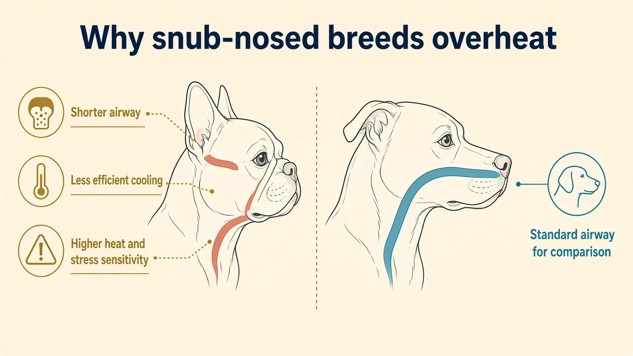 Why snub-nosed breeds overheat: airway comparison between flat-faced and standard-muzzle dogs